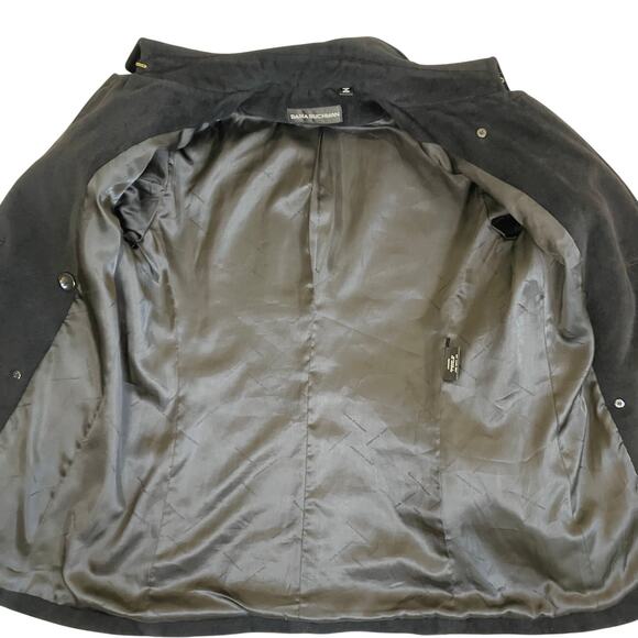 Dana Buchman Sz 6-8 Vtg Angora-Wool Blend Classic Double Breasted Peacoat Black - Picture 9 of 16